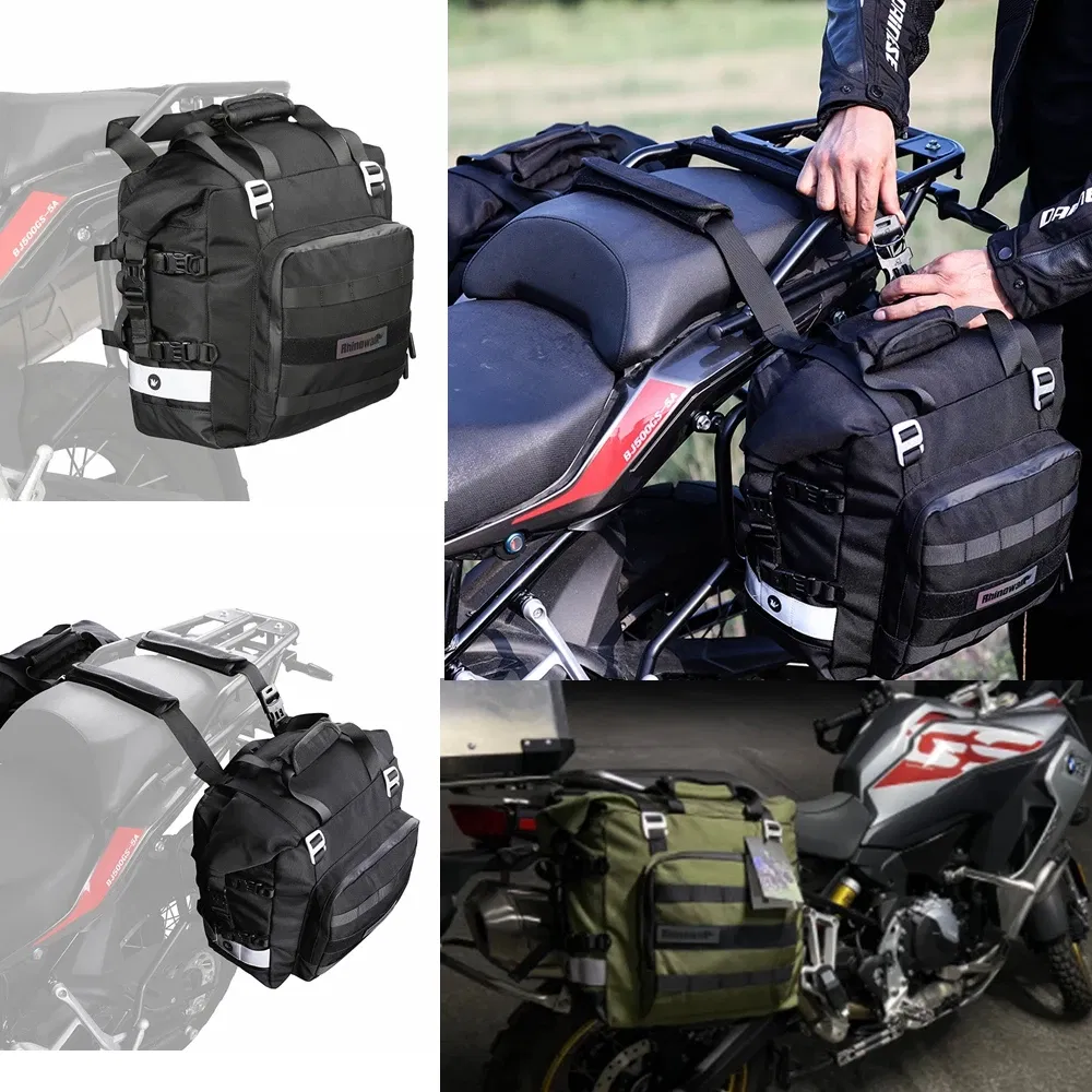 Color Name: GRAY - Motorcycle Saddlebag Waterproof Side Bag For BMW R1250GS R1200GS F850GS F750GS LC ADV Adventure For Suzuki V-Strom Luggage
