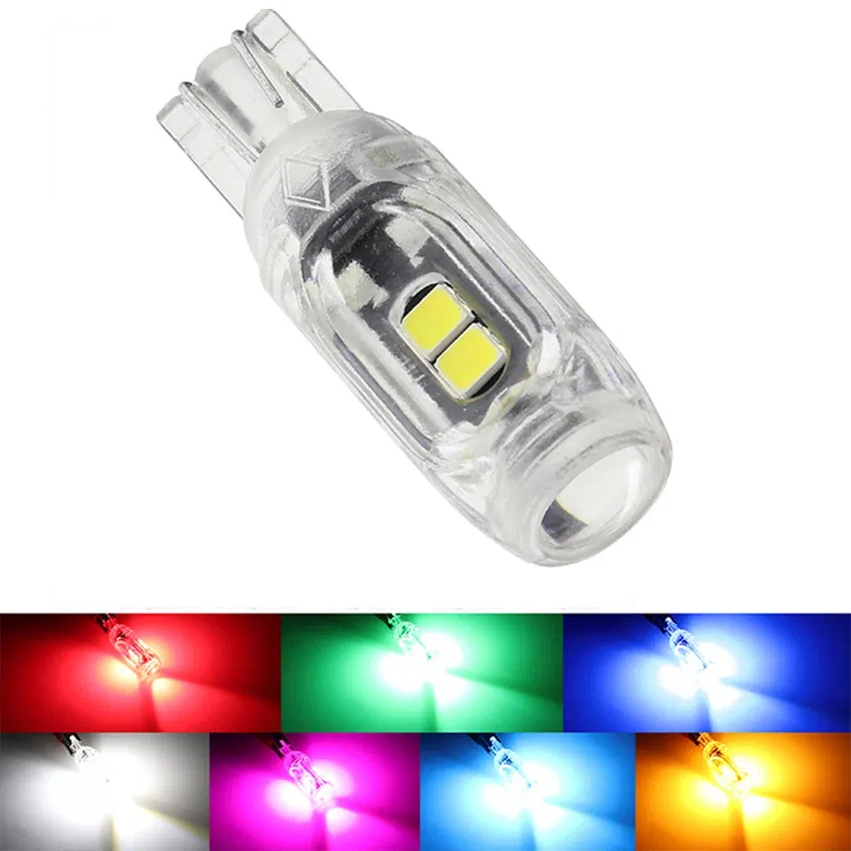 Emitting Color: Crystal Blue - New T10 LED W5W Super bright Polarity Free Plastic Protect smd Car Interior Light Read Door License Plate Wedge Lamp 12V White