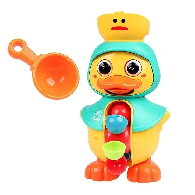 Color: green - Kids Shower Bath Toys Cute Duck Bathtub Toys for Toddlers 1-4 Years Old with Rotating Water Wheels Bathroom Power Suction Water