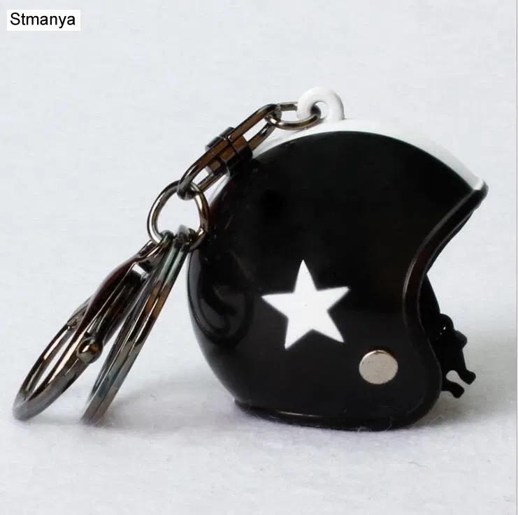 Color: Silver - New Motorcycle Helmets Key chain Women men Cute Safety Helmet Car Keychain Bags Hot Key Ring gift Jewelry wholesale 17022