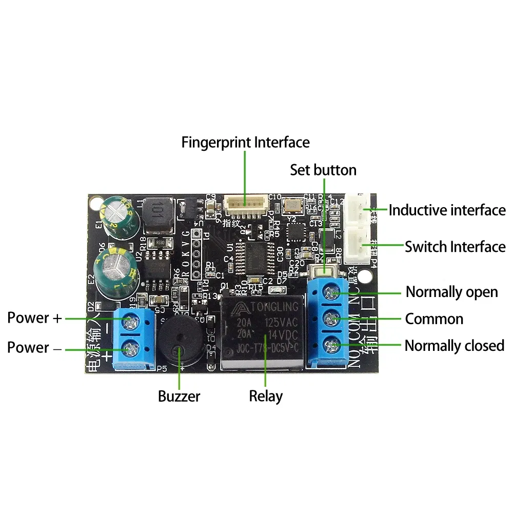 Color: Green - Mobile phone NFC fingerprint relay control module DC10V-120V IC card induction access controller Switch locomotive car unlock
