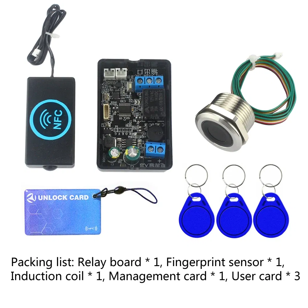 Color: Green - Mobile phone NFC fingerprint relay control module DC10V-120V IC card induction access controller Switch locomotive car unlock