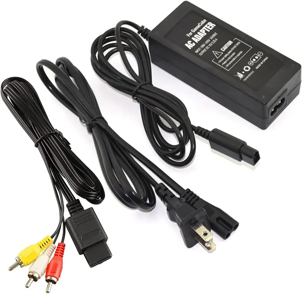 Bundle: Bundle 1 - AC Power Supply for Gamecube, AV Composite Cable Cord Compatible with Gamecube NGC Console