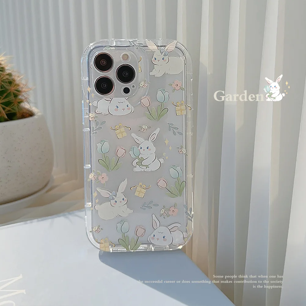 Color: Beige, Compatible-Phone Models: For Samsung Galaxy S23 - Cute Cartoon Bunny Print Phone Case for Samsung Galaxy 24 23 22 21 20 Plus Ultra FE A73 A72 A71 A52 A51 A32 Note 20 Airbag Funda