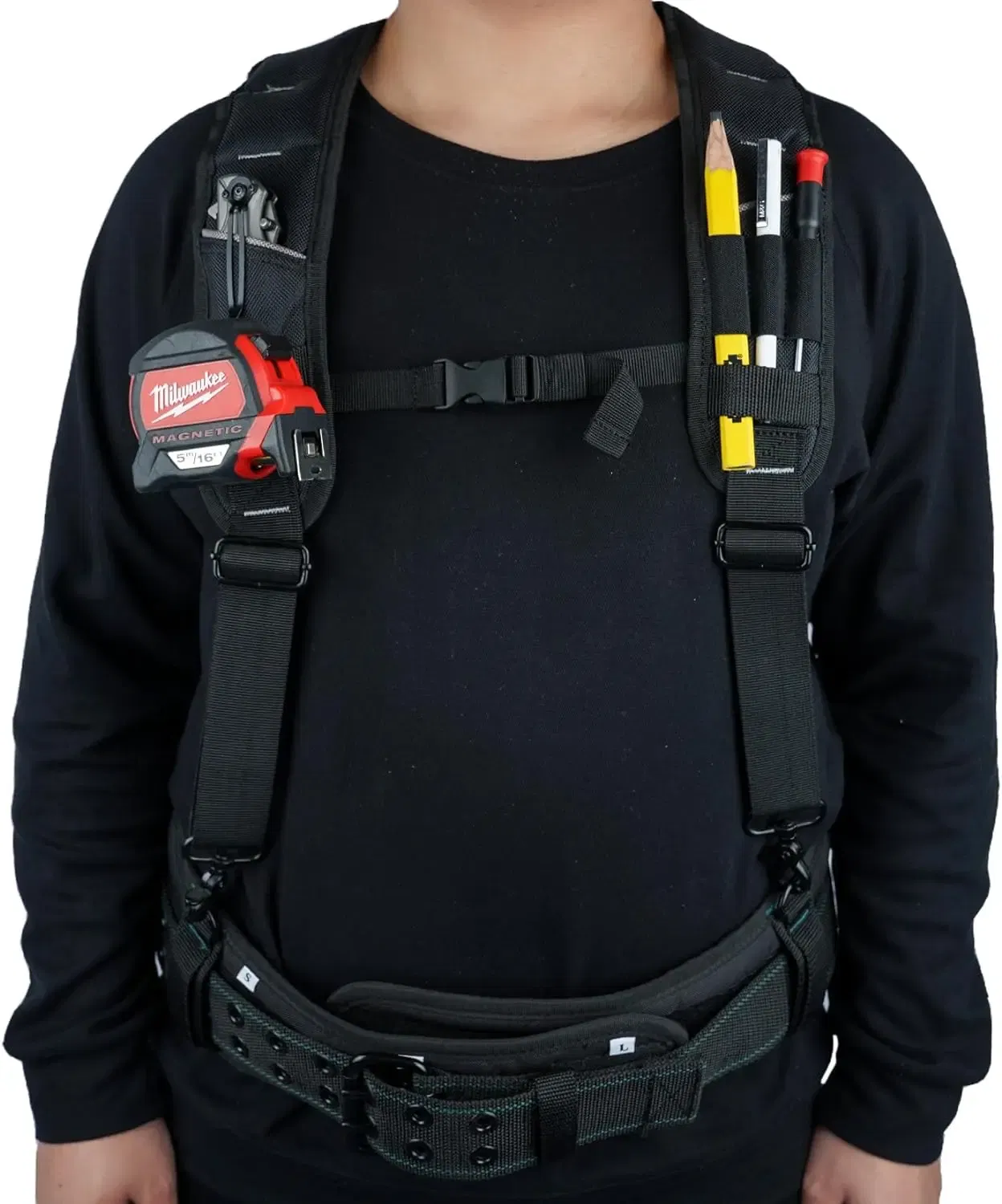 Color: black, Ships From: CHINA - KUNN Tool Belt Suspenders,Heavy Duty 3-Points Padded Construction Work Pouch Suspender for Men with Tool Belt Loops