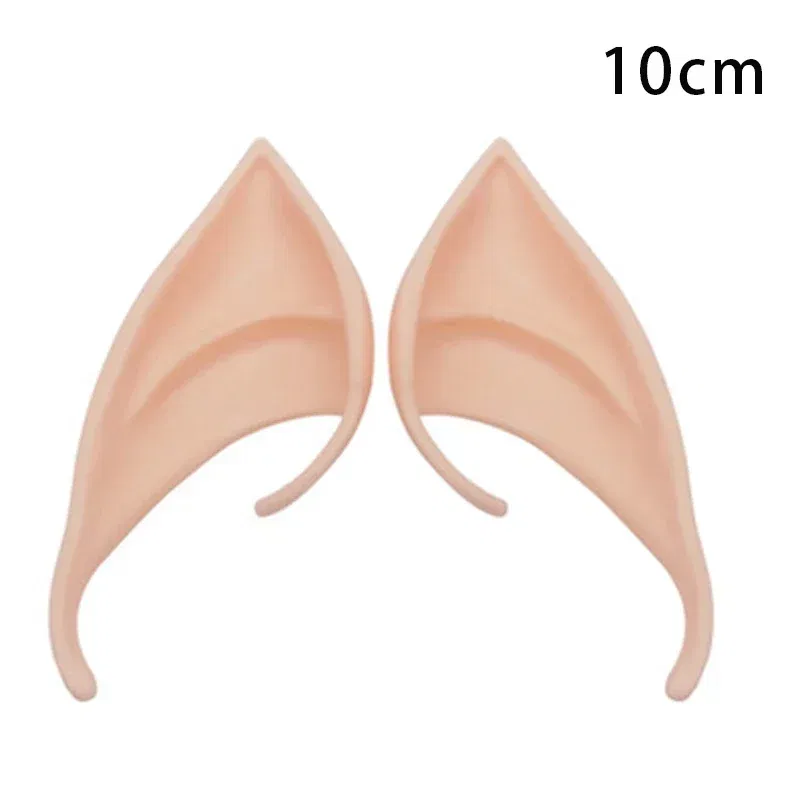 Color: Light Grey - 1Pairs Cosplay Latex Fairy Angel Elf Ears Halloween Masquerade Party Costumes Halloween Party Decoration Supplies Photo Props