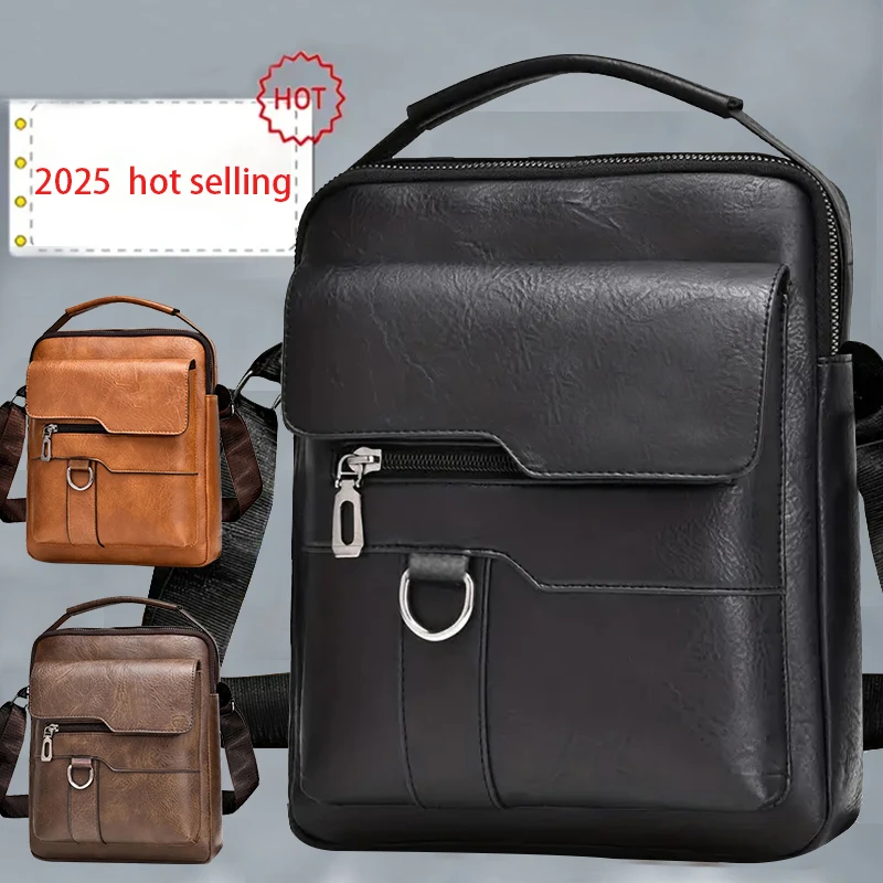 Color: Brown - Neutral style shoulder bag for men and women, single strap, cross-body, business style, backpack, casual and fashionable