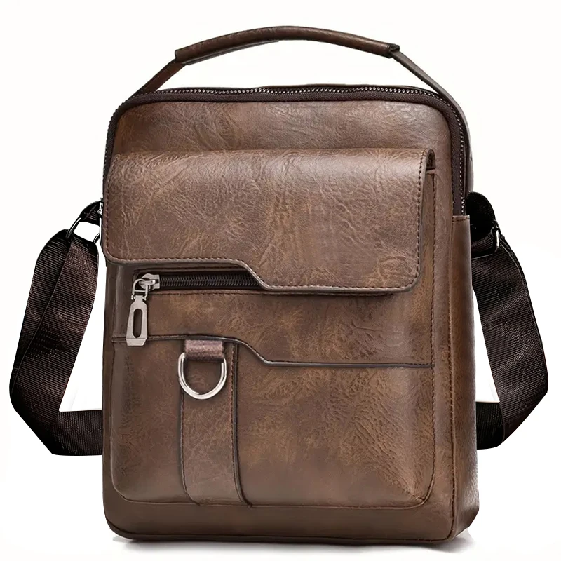 Color: Brown - Neutral style shoulder bag for men and women, single strap, cross-body, business style, backpack, casual and fashionable