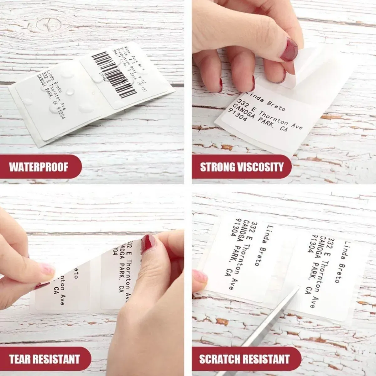 Color: RED - Original M110 M220 Clear Thermal Labels -1.57"x2.36" (40x60mm) Transparent Waterproof Label Refills Compatible with Phomemo M110