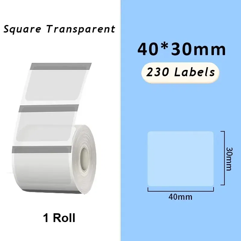 Color: RED - Original M110 M220 Clear Thermal Labels -1.57"x2.36" (40x60mm) Transparent Waterproof Label Refills Compatible with Phomemo M110