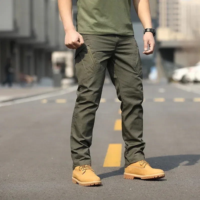Color: Beige, Size: 5XL - Archon X9 Tactical Pants Slim Fit Waterproof Camouflage Training Pants Spring Autumn Breathable Waterproof Overalls Loose Wear