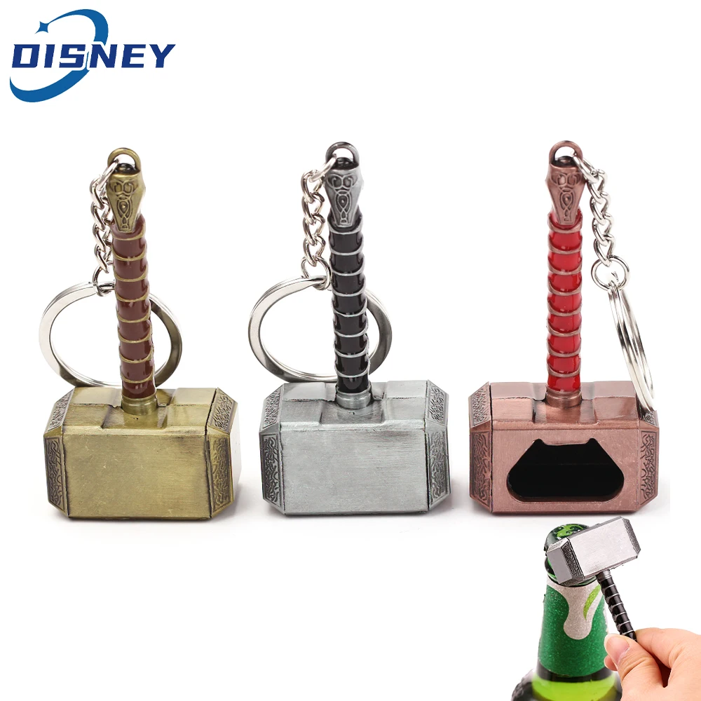Color: Pink, Ships From: CHINA - Avengers Thor's Hammer Pendant Keychain Superhero Thor Odinson Opener Beer Bottle Openers Keyring Accessories