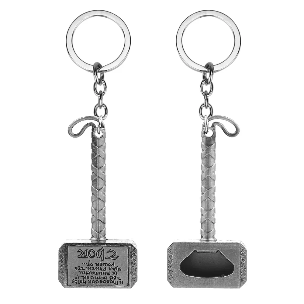Color: Pink, Ships From: CHINA - Avengers Thor's Hammer Pendant Keychain Superhero Thor Odinson Opener Beer Bottle Openers Keyring Accessories