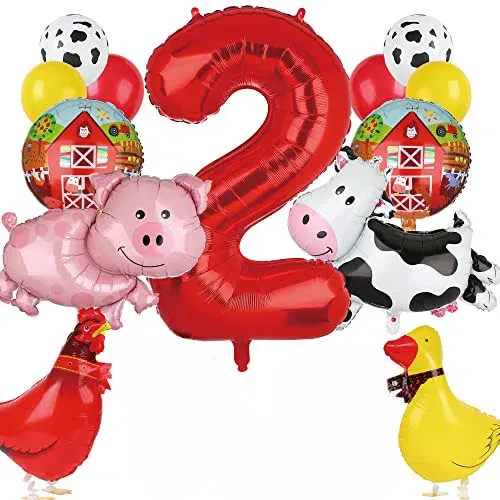 Color: GRAY - Cow Party Supplies Standing Cow Balloon 40inch Number Balloon Cow Print Latex Balloon Children's Farm Birthday Party Decoration