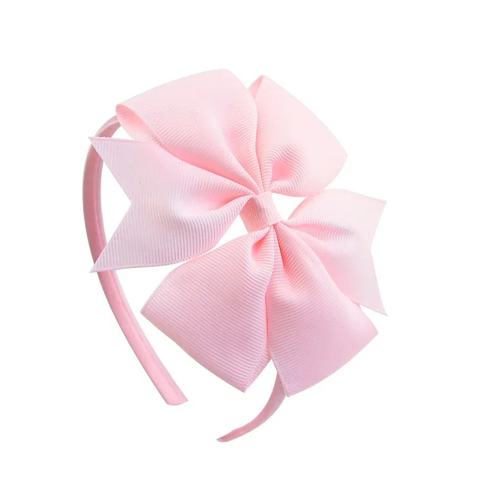 Color: Burgundy - 1 Piece Ribbon Handmade Hair Bows Hairbands for Baby Girls 20 Colors Cute Bowknot Solid Headband Headwear Baby Hair Accessories
