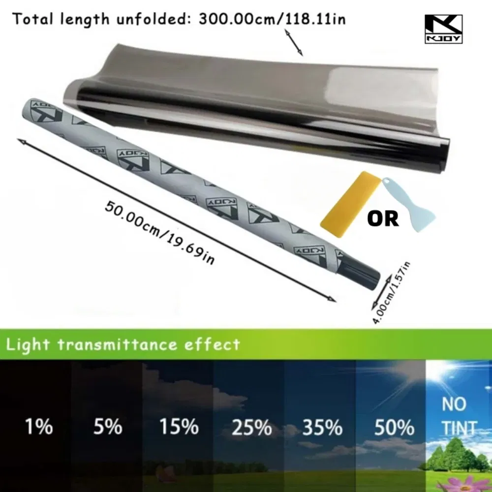 Size: 90*150cm - 3Mx50CM VLT Black Car Window Foils Tinting Film Home Window Glass Solar UV Protector Sticker Films Pearl Cotton Stick Box PAC