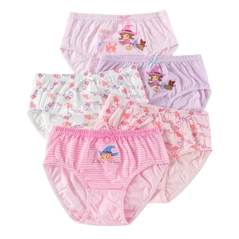Color: Dark Grey, Kid Size: 2T - 5 Pack Girls Cotton Briefs With Exquisite Box, Queen Elsa Kids Soft Girls Panties, Princess Cartoon Children's Underpants 2-14T