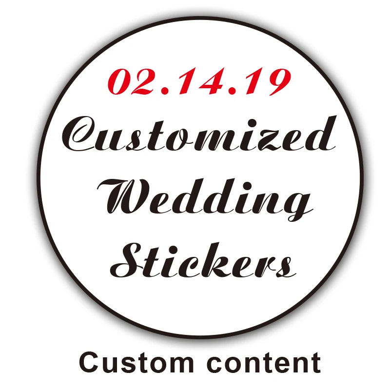 Color: light pink - 100PCS 3-10cm Custom LOGO Wedding Sticker Personalized Design Your Label Candy Gift Box Birthday Party Seal Sticker Self-adhesiv