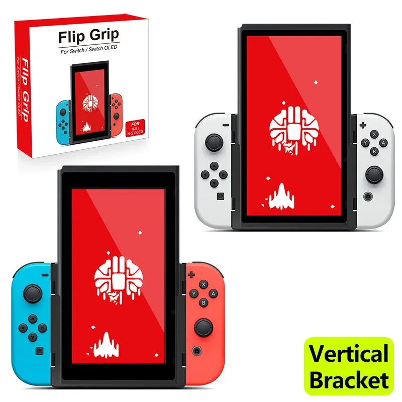 Grip Flip Vertical Bracket for Nintendo Switch OLED/Switch Game Console, Adaptive Vertical Screen Game,Switch Bracket Holder