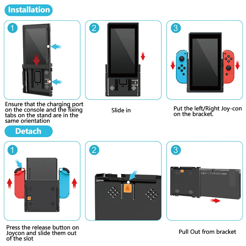 Grip Flip Vertical Bracket for Nintendo Switch OLED/Switch Game Console, Adaptive Vertical Screen Game,Switch Bracket Holder