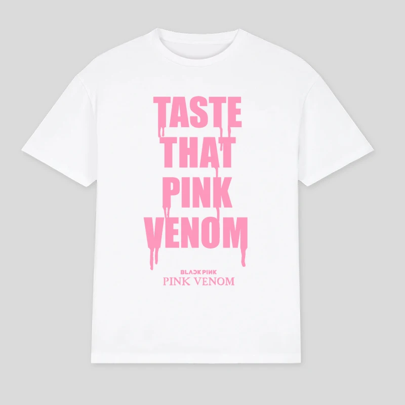 Color: Pink, Size: S - 100% Cotton T Shirt Men Women T-shirt Black Print Pink Kpop Short Sleeve Casual Oversized Girl Tee Fashion Big Size Clothing