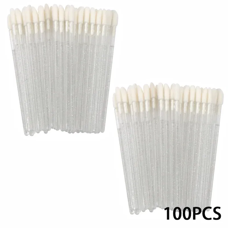 Handle Color: Pink - 100/300PCS Disposable Lip Brush Makeup Brushes Lipstick Applicator Wands Wholesale Eyelashes Extension Tool Beauty Accessories