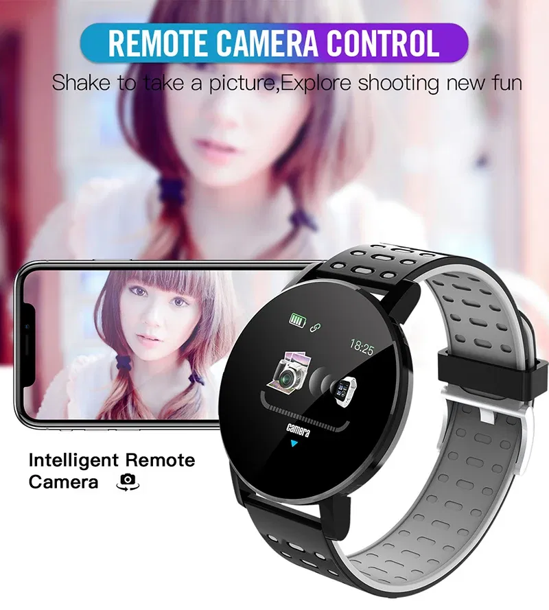 Color: green - 119S Smartwatch Bluetooth Smart Watch Men Blood Pressure Women Smart Band Clock Sports Fitness Tracker Watch For Android IOS