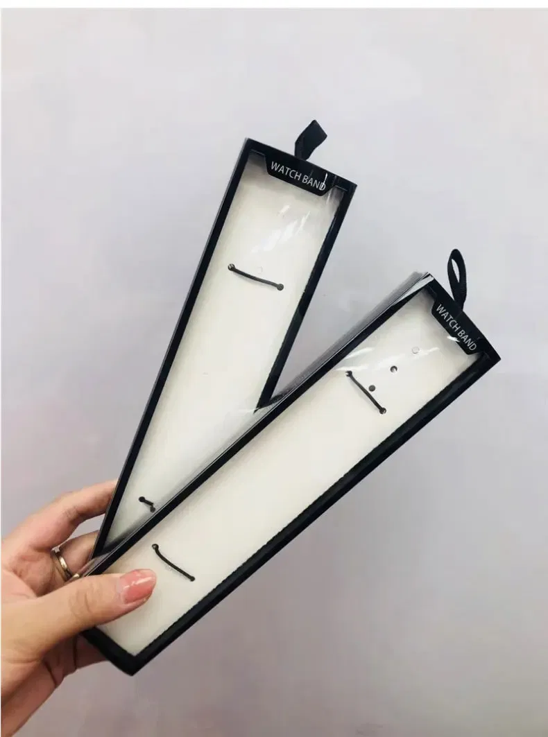 Color: black, Ships From: CHINA - Simple Portable Strap Box Case for Apple Watch Band Paper Pack Box 38/40/42/44MM for Series Leather Silicone Nylon Milanese Band