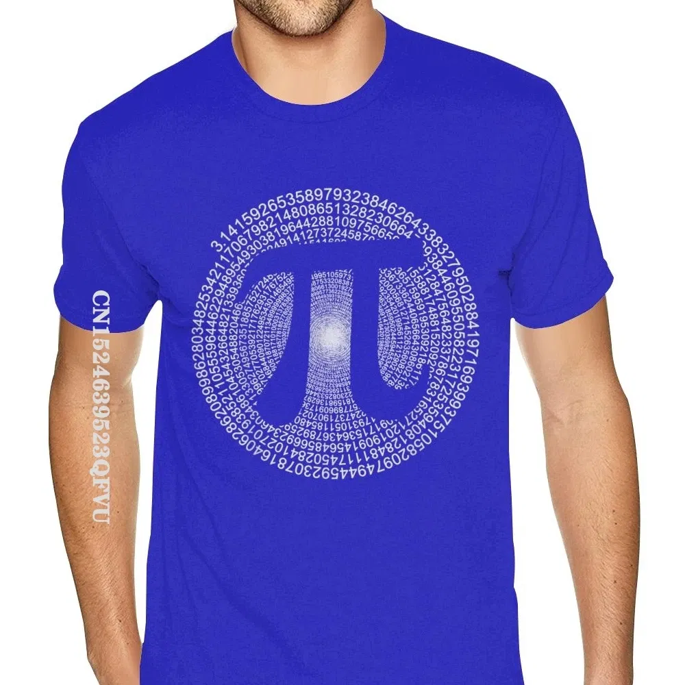 Color: Blue, Size: S - Classic Pi T Shirt 3,14 Pi Number Symbol Math Science Gift Tee Shirts For Men Make Your Own Soft Cotton HipHop Print Tee