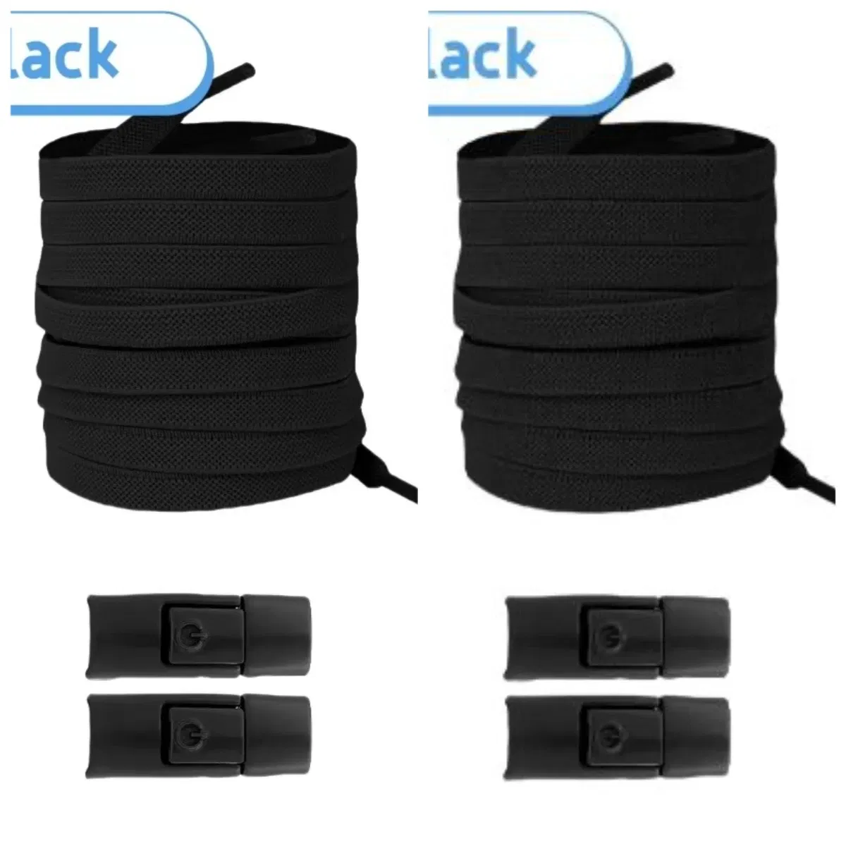 Color: black - 2/4/10pairs Without Ties Elastic Laces No Tie Shoe Laces Press Lock Shoelaces Sneaker Kids Adult 8MM Widened Flat Shoelace