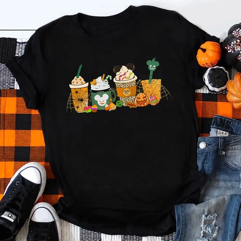 Color: Blue, Kid Size: 7 - Funny Mickey Minnie Mummy Print Disney Children Cotton T Shirts Trick Treat Fashion Halloween Cute Kid Clothes Girls Streetwear