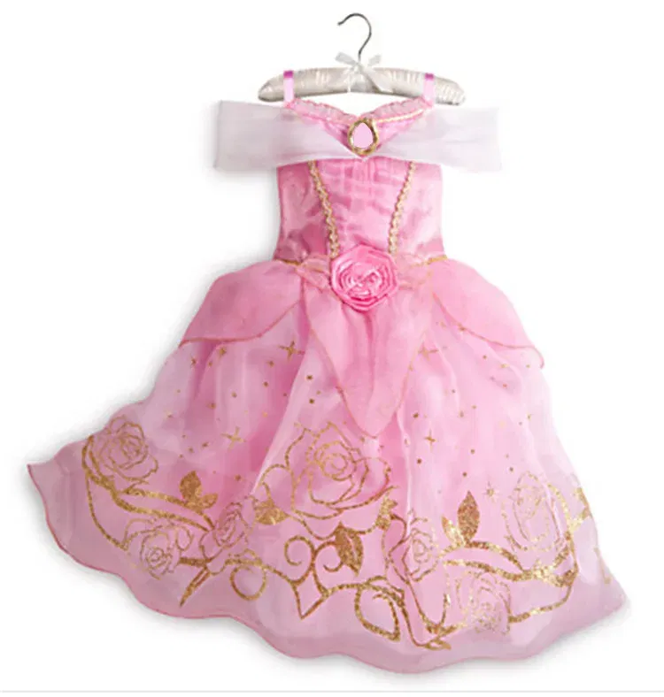 Color: Dark Grey, Kid Size: 9 - Children Halloween Disguise Aurora Cinderella Disney Princess Costume Festival Dress up Kids Girls Sleeping Beauty Frock 1-12Yrs