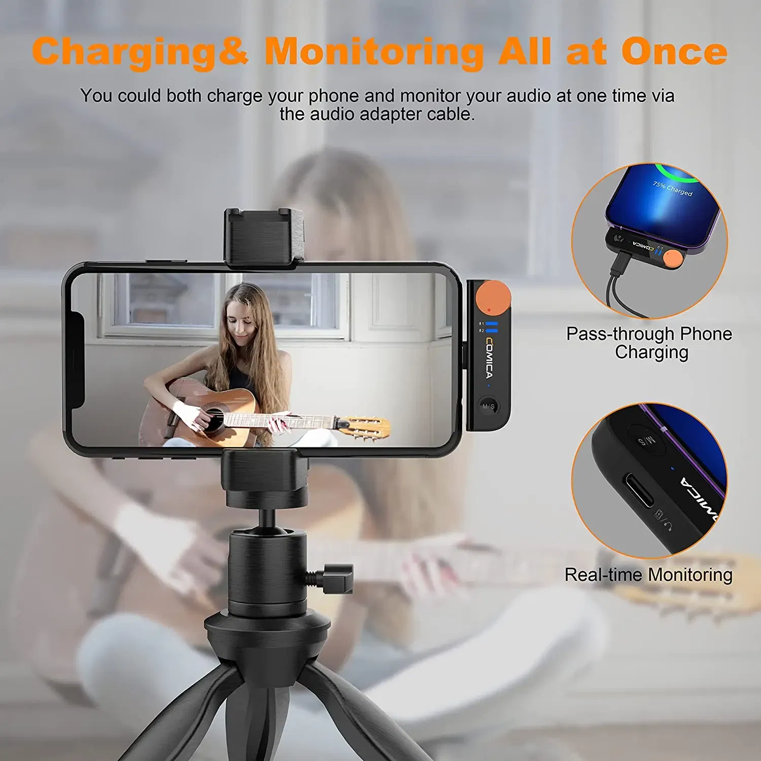 Color: Black, Ships From: CHINA - Comica Vimo S Wireless Lavalier Microphone 2.4G Compact Wireless Lapel Microphone With Charging Case for iPhone Android Phone