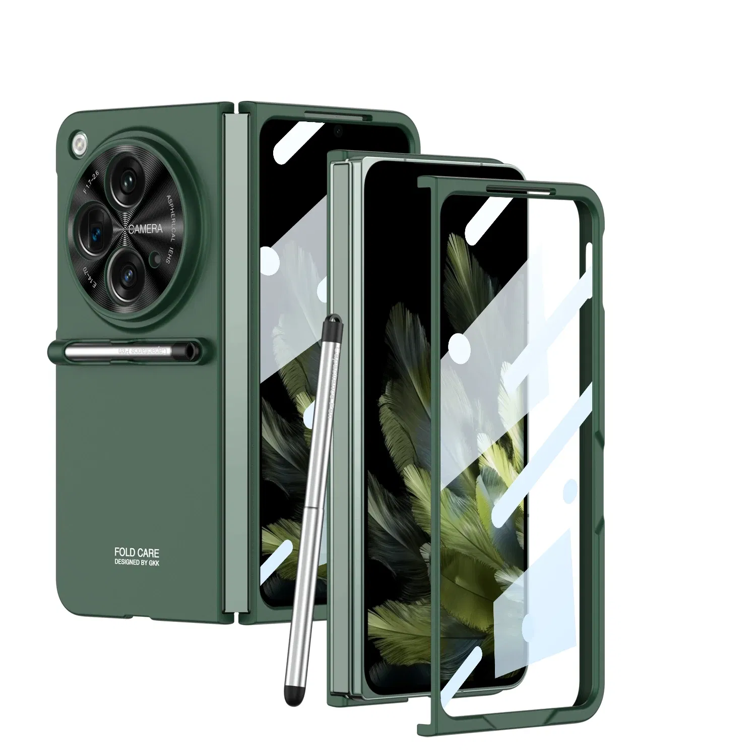 Color: Brown, Bundle: Case & Screen Protector, Material: Plastic - With Pen For Oneplus Open Case Matte Hard Glass Film Screen Protection OPPO Find N3 Cover