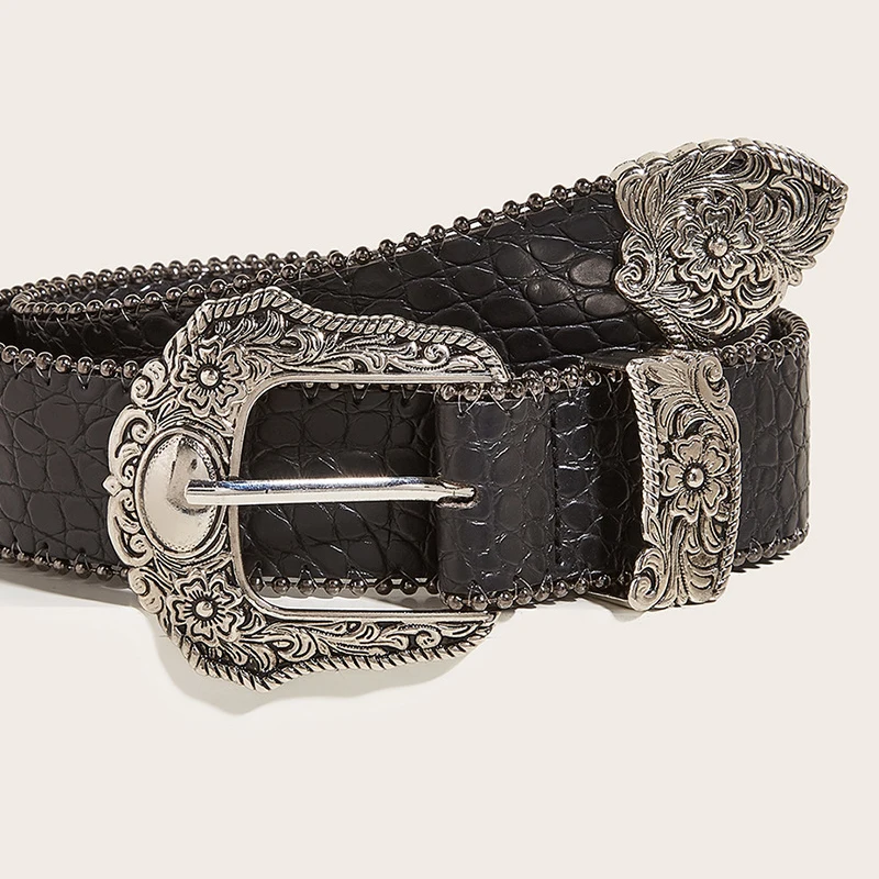 Color: WHITE, Belt Length: 125cm - Unisex Jeans Belt Goth Y2k Designer Belts For Women High Quality Luxury Black Punk Accessory 3.8cm Waistband Men Belt Boho
