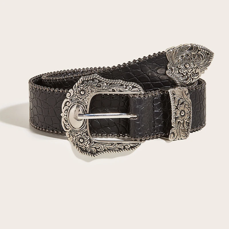Color: WHITE, Belt Length: 125cm - Unisex Jeans Belt Goth Y2k Designer Belts For Women High Quality Luxury Black Punk Accessory 3.8cm Waistband Men Belt Boho