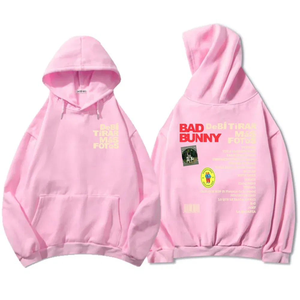 Color: Yellow, Size: XS - Unisex Streetwear Bad Bunny DTMF Hoodies 2025 New Album Deb? Tirar Más Fotos Printing Sweatshirts Winter Comfortable Male Hoodie