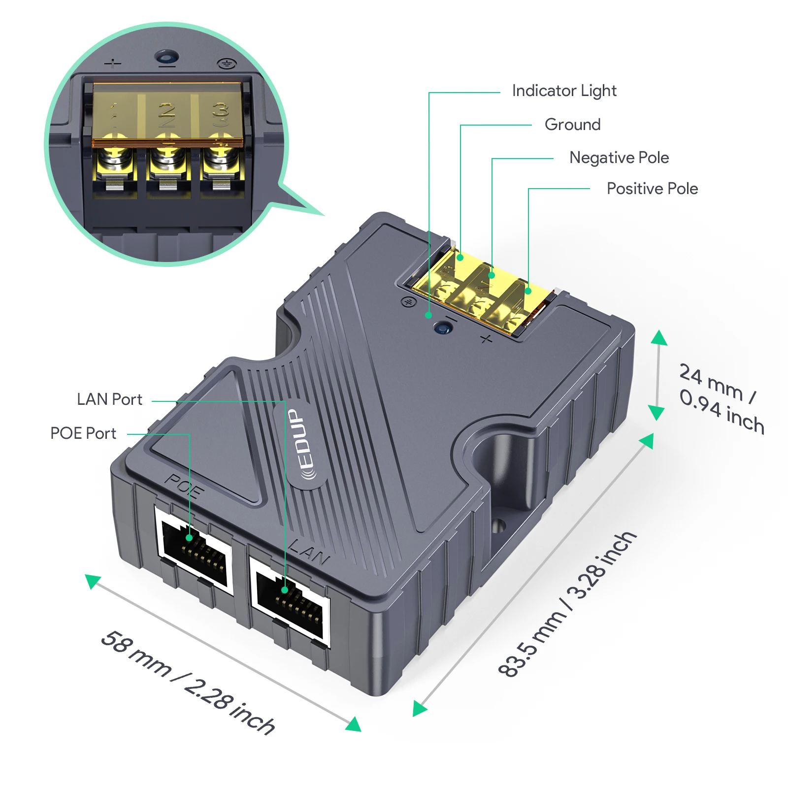 Color: GRAY, Ships From: CHINA - EDUP Starlink GigE PoE Injector 150W DC Step UP Converter 12V to 48V Ideal for StarLink Dish V2 Internet Kit to Router or PC