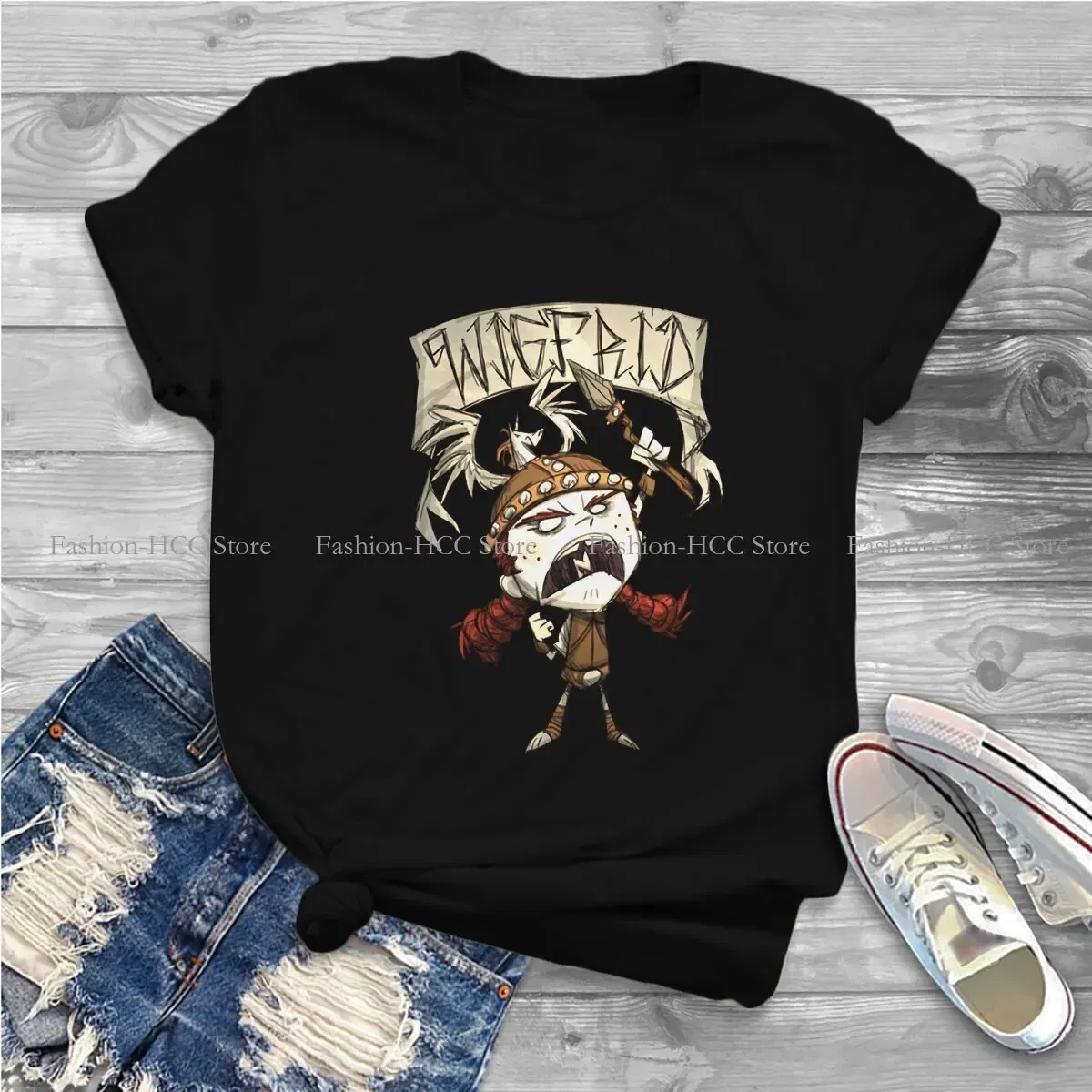Color: WHITE, Size: XL - Wigfrid Casual Polyester TShirt Dont Starve Style Tops Comfortable T Shirt Female