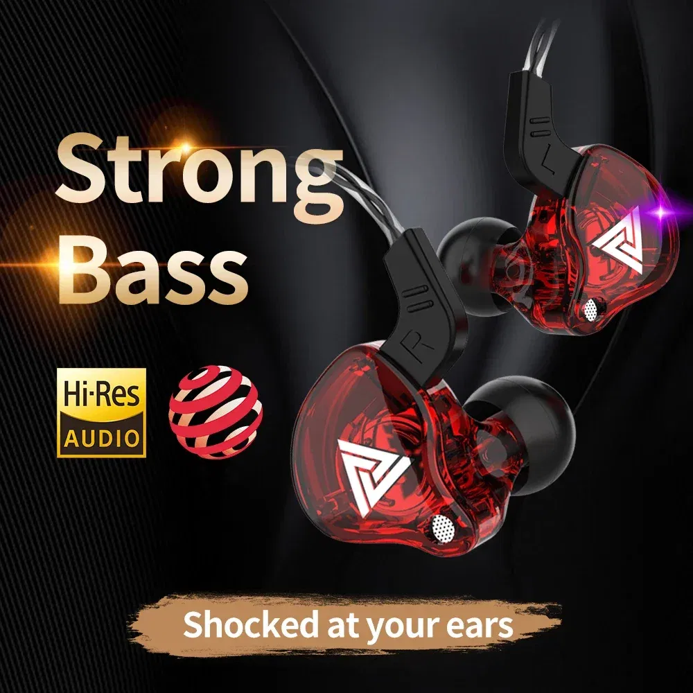 Color: Green - QKZ AK6 Universal 3.5mm HiFi Sport Headphones in Ear Earphone for Running with Microphone Headset Music Earbuds