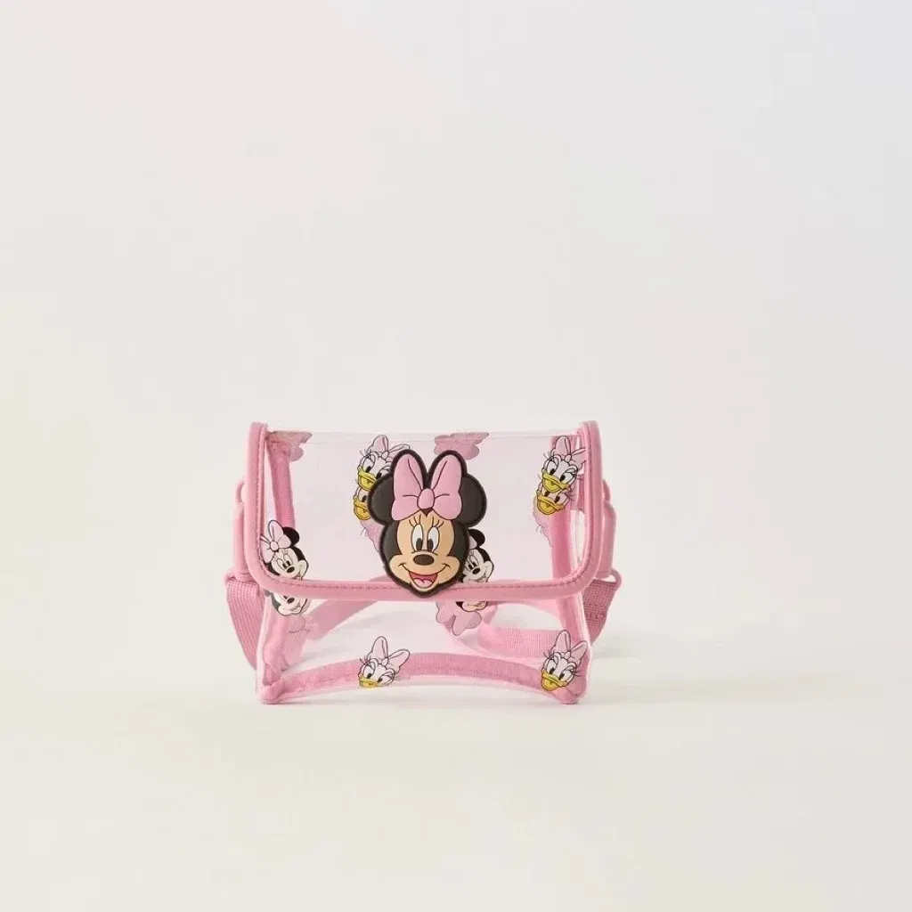 Color: Brown - Disney New Mickey Cartoon Fashion Backpack Women's Minnie Canvas School Bag Boys and Girls Fashion Large Capacity Backpack