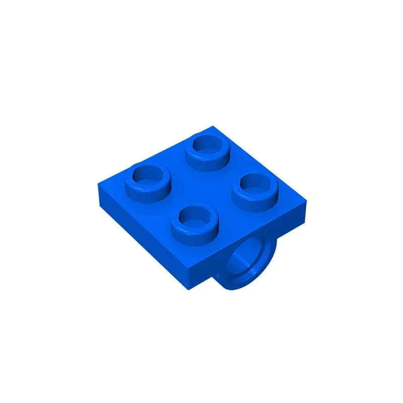 Color: Blue - MOC PARTS GDS-848 Plate, Modified 2 x 2 with Pin Hole - Full Cross Support Underneath compatible with lego 10247 2444