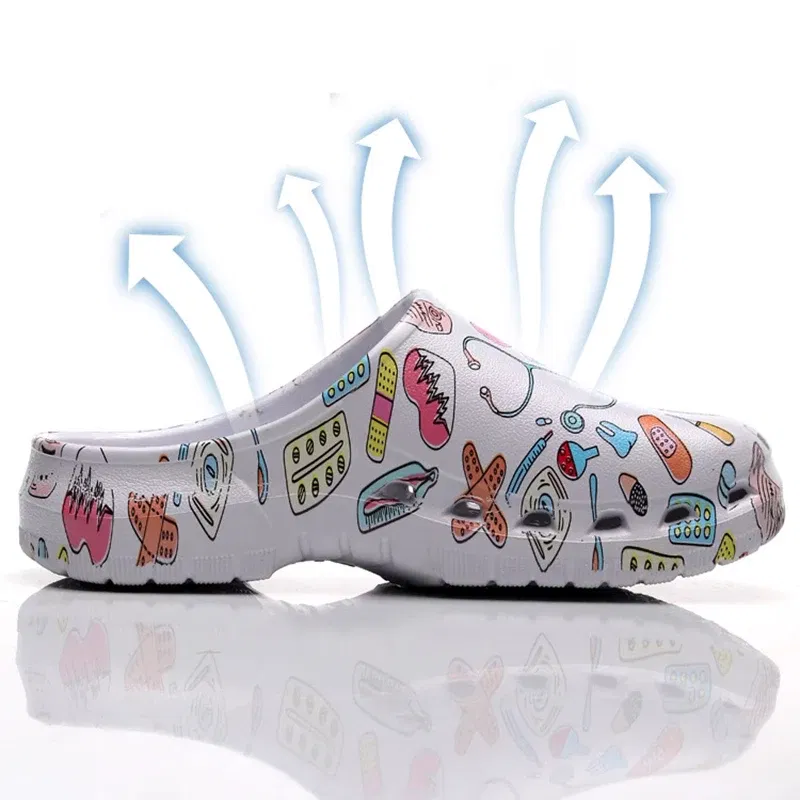 Color: Olivine, Shoe Size: 35-36 - Non-slip Nurse Clogs Hospital Doctor Surgical Slippers Women EVA Medical Shoes Dental Nursing Clogs SPA Beauty Salon Shoes Y07