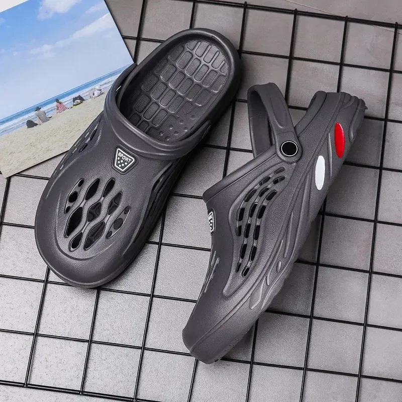 Color: WHITE, Shoe Size: 37 - Plus Size 47 48 49 Men Summer Clogs Sandals EVA Slippers Men and Women Garden Shoes Beach Sandals Couple's Outdoor House Slides