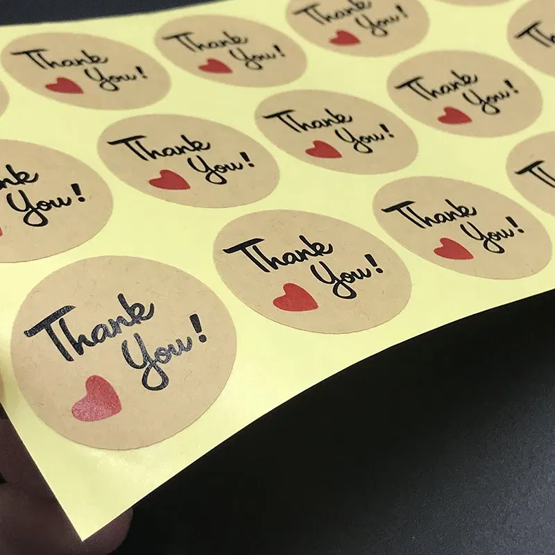 Color: grey - 100PCS 3-10cm Custom LOGO Wedding Sticker Personalized Design Your Label Candy Gift Box Birthday Party Seal Sticker Self-adhesiv