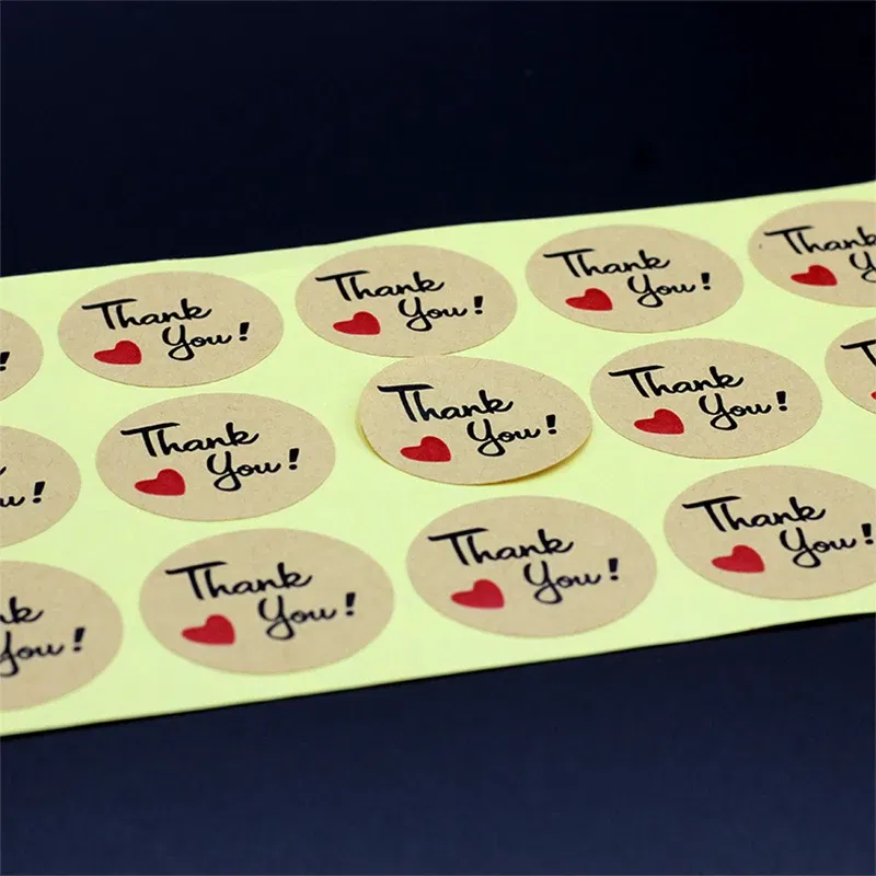 Color: grey - 100PCS 3-10cm Custom LOGO Wedding Sticker Personalized Design Your Label Candy Gift Box Birthday Party Seal Sticker Self-adhesiv