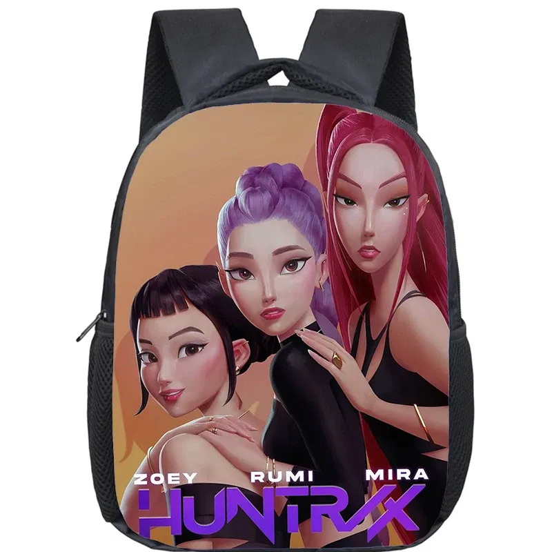 Color: Silver - KPop Demon Hunters School Bags 12inch Lightweight Children Backpack Girls Boys Orthopedic Kids Book Bags Back To School Mochilas