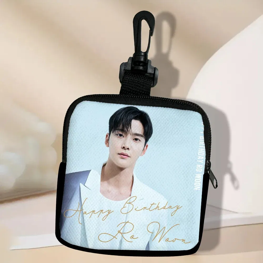 Color: Beige - SF9 Rowoon Zipper Coin Purse Women's Simple Handbag Card Package Coin Bag Purse Key Earphone Pouch 3.3
