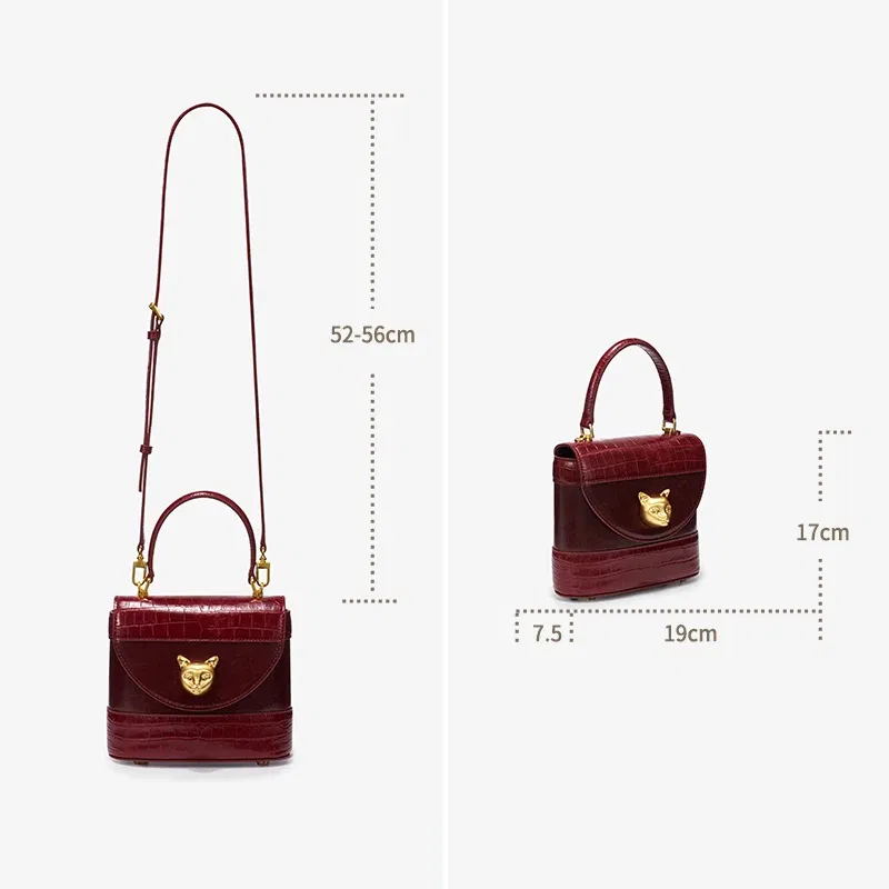 Bafelli handbag 2024 women's new leather purse evening designer bucket cat luxury brand fashion business casual bags