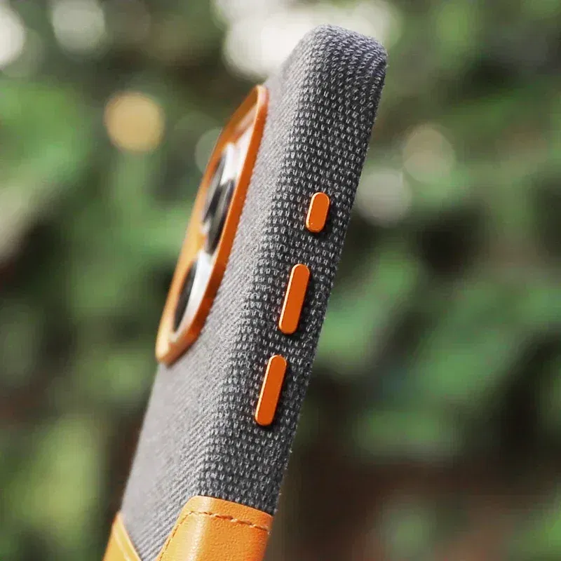 Color: Blue, Material: PE - Card Holder MagSafe Leather Phone Case For iPhone 14 16 Pro Max 13 15 Pro 12 Pocket Wireless Charging Alloy Lens Hit Color Cover